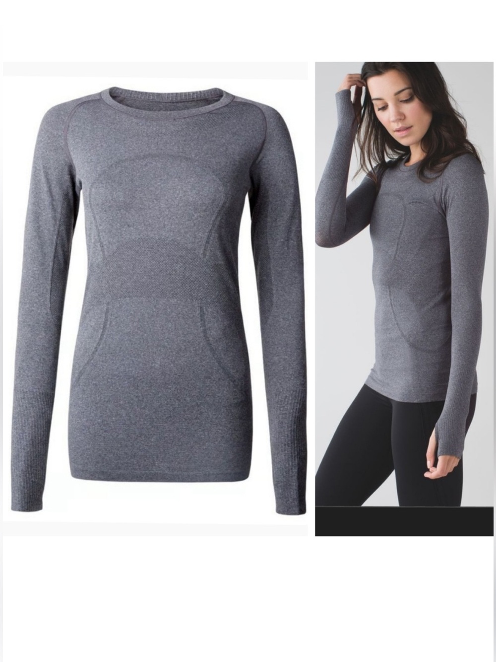 Lululemon Women’s Swiftly Tech Seamless Heathered Gray Long-Sleeve Top Size 4